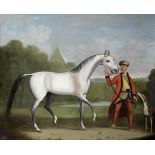 Follower of John Wootton (Snitterfield 1682-1764 London) The Bloody Shouldered Arabian held by a ...