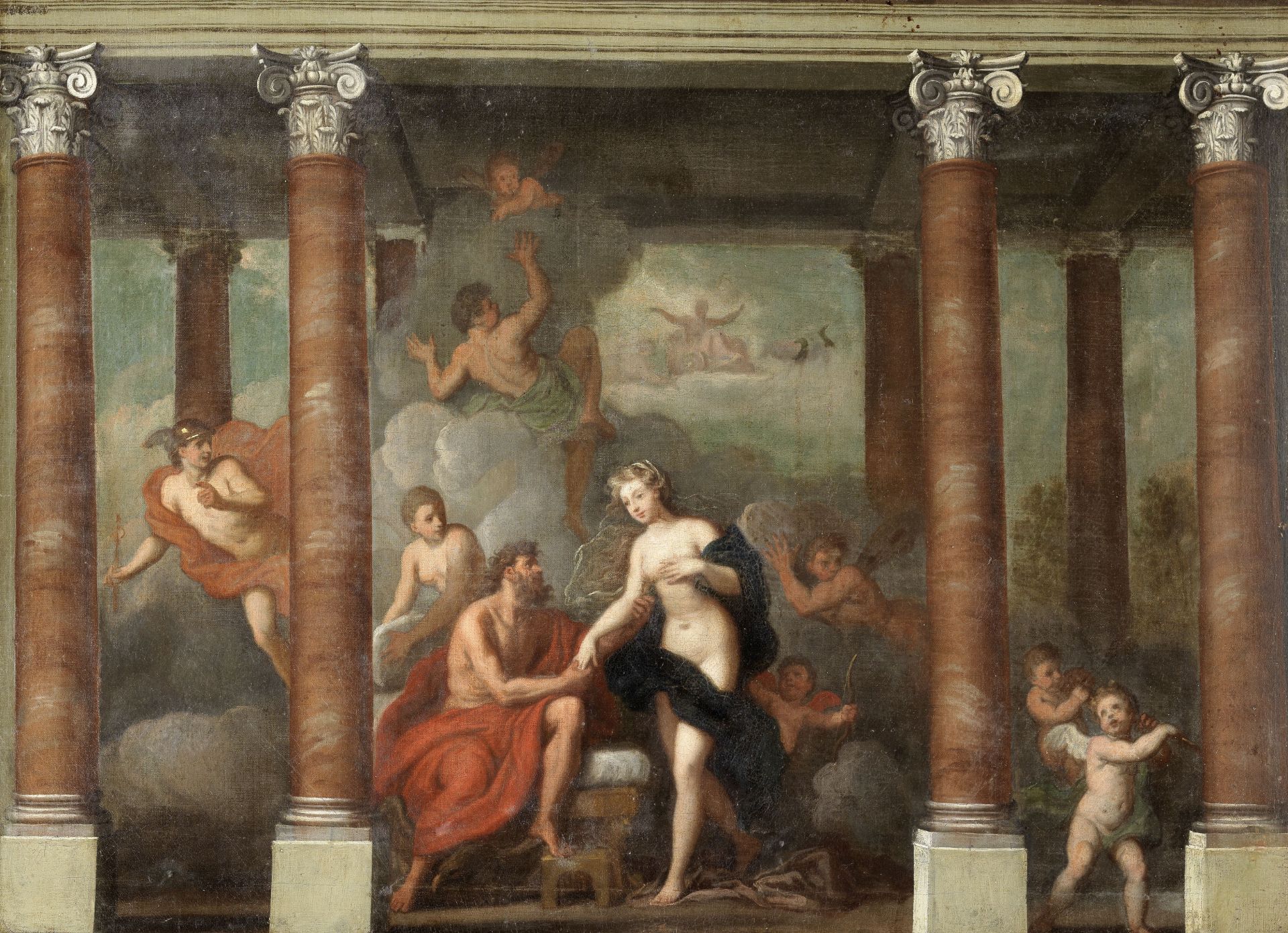 Attributed to Sir James Thornhill (Dorset 1675-1734 Stalbridge) Modello for a mythological mural,...