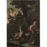 Follower of Carlo Maratta (Camerano 1625-1713 Rome) Two children in a landscape with the spoils o...