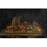 Circle of Bartholomeus Assteyn (Dordrecht 1607-circa 1667) Pears, apples and grapes with an uptur...