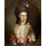 Johann Ernst Heinsius (Thuringia 1740-1812 Erfurt) Portrait of a lady, half-length, in a pink dre...