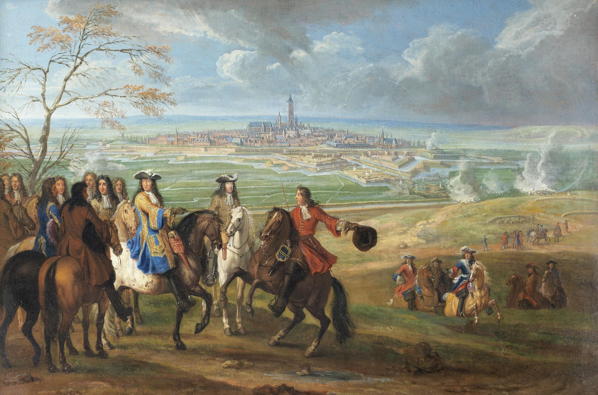 Circle of Adam Frans van der Meulen (Brussels 1632-1690 Paris) King Louis XIV before a besieged city