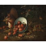 Circle of William Sartorius (active Britain, 1730-1740) An overturned bowl of strawberries with a...