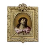 French School, 17th Century Christ as the Man of Sorrows in a carved and gilt frame