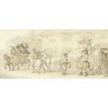 Thomas Rowlandson (London 1756-1827) Carriages outside an inn