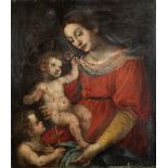 Follower of Lorenzo Lippi (Florence 1606-1665) The Madonna and Child with the Infant Saint John t...