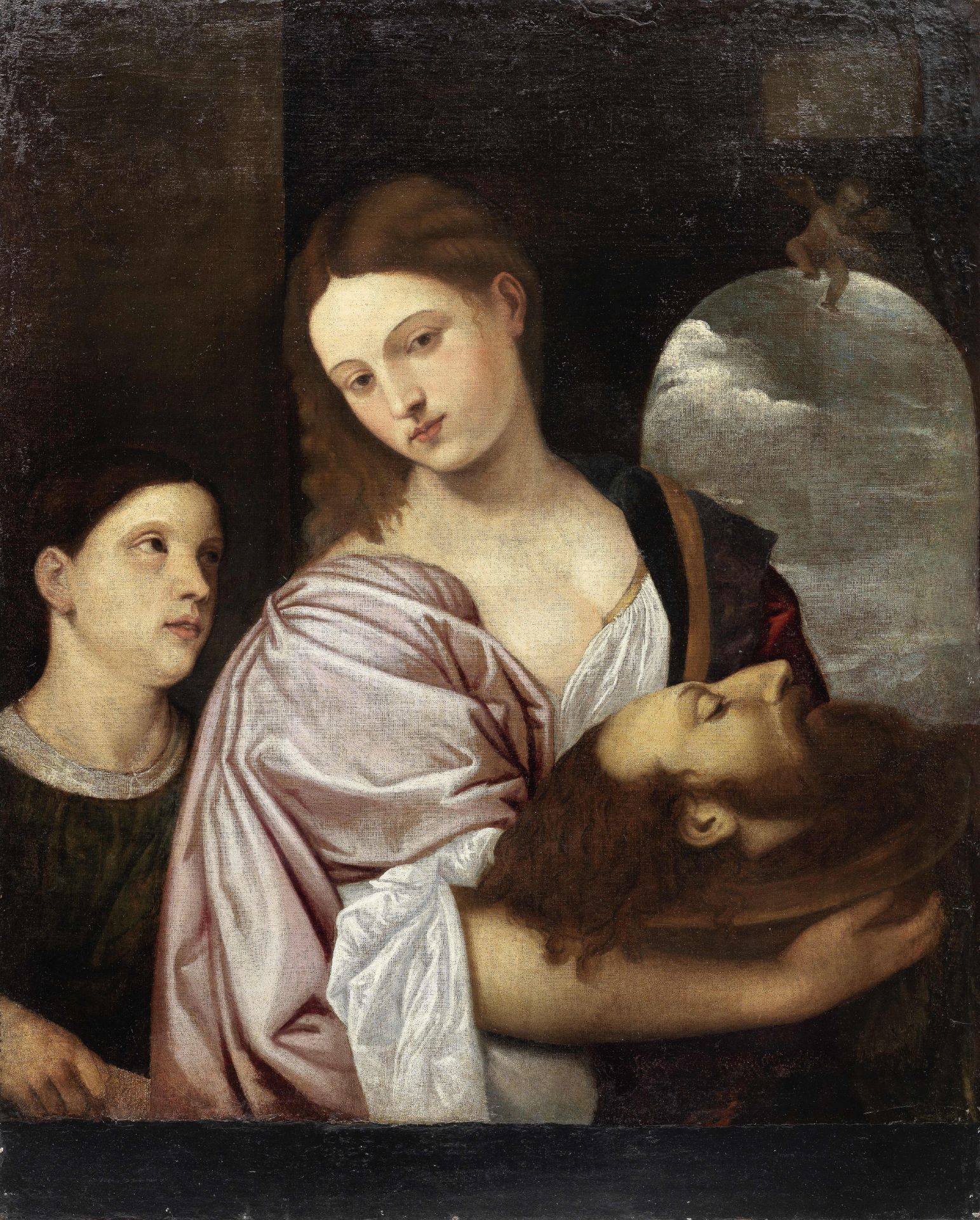 After Tiziano Vecellio, called Titian, 17th Century Salome with the head of John the Baptist inc...