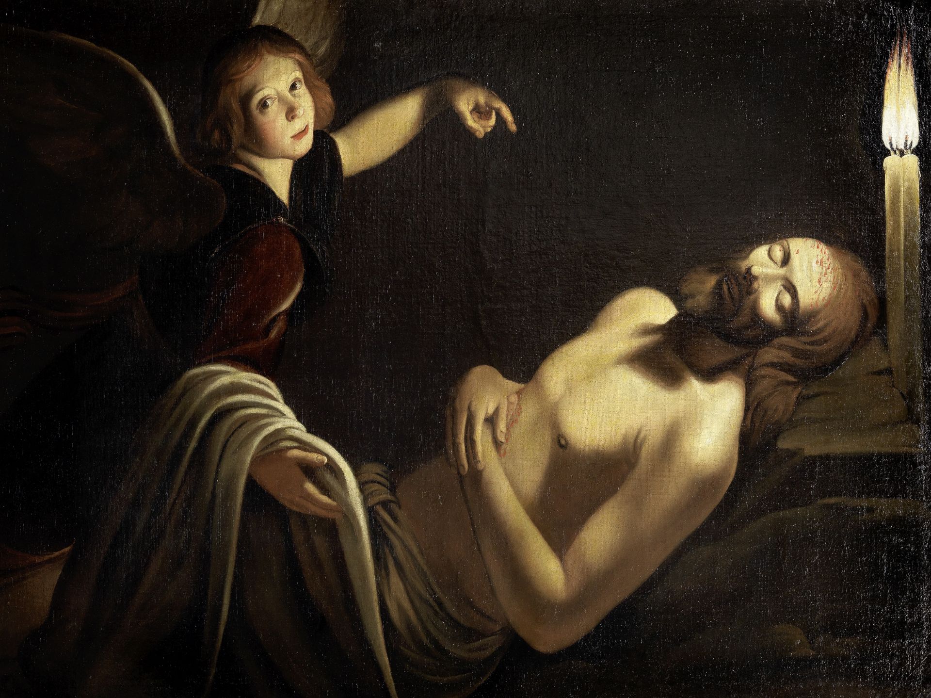 After Trophime Bigot, 17th Century An angel watching over the dead Christ