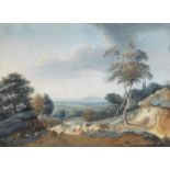 Lazare Bruandet (Paris 1755-1804) A cattleherd on a country lane unframed