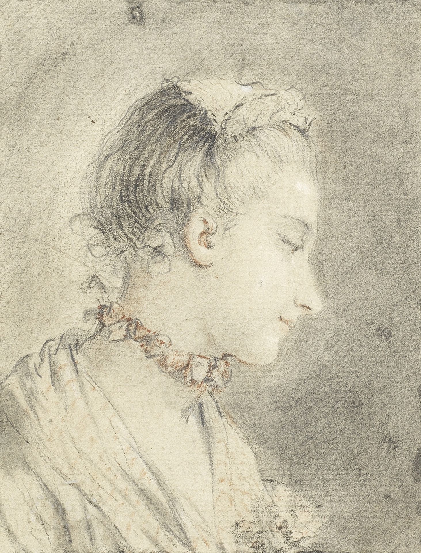 French School, 18th Century Study of a lady