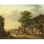 Petrus Johann van Regemorter (Antwerp 1755-1830) Figures outside an inn