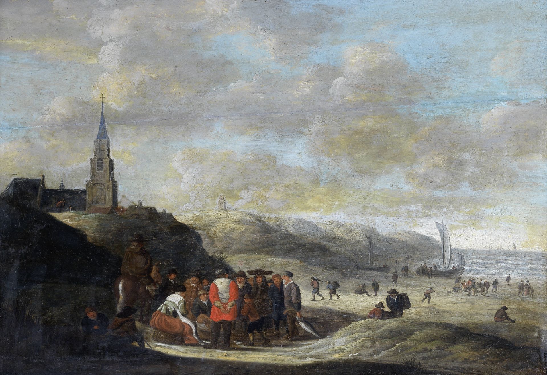 Dutch School, 17th Century The beach at Scheveningen