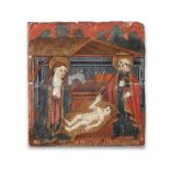 Spanish School, circa 1500 The Nativity unframed