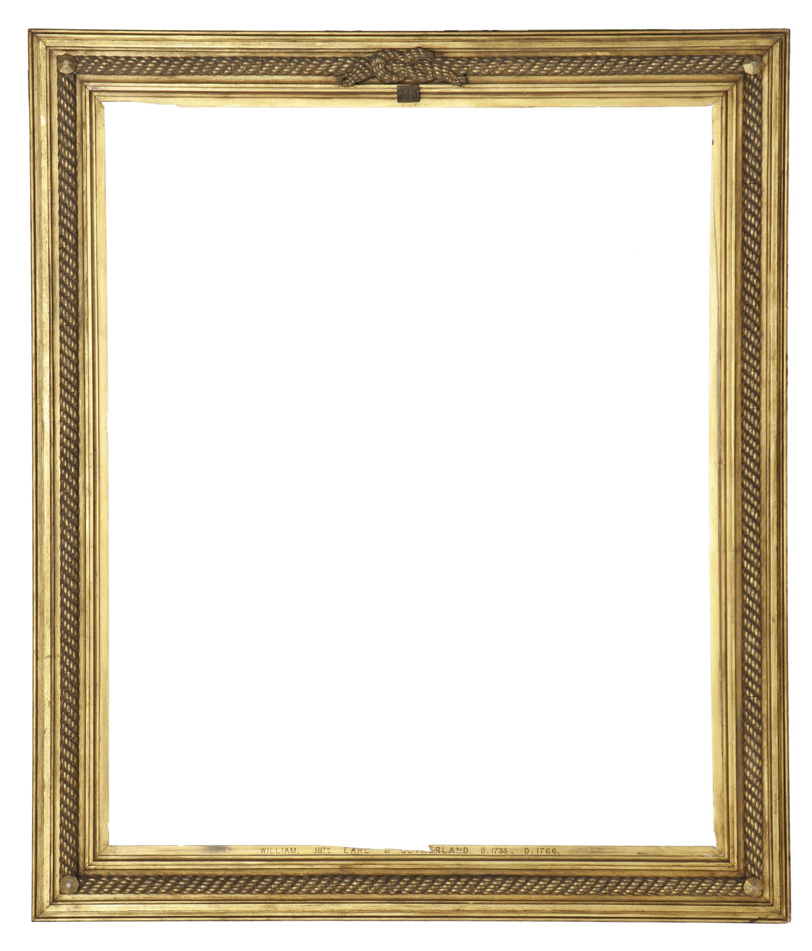 A large 19th century carved giltwood and gesso frame