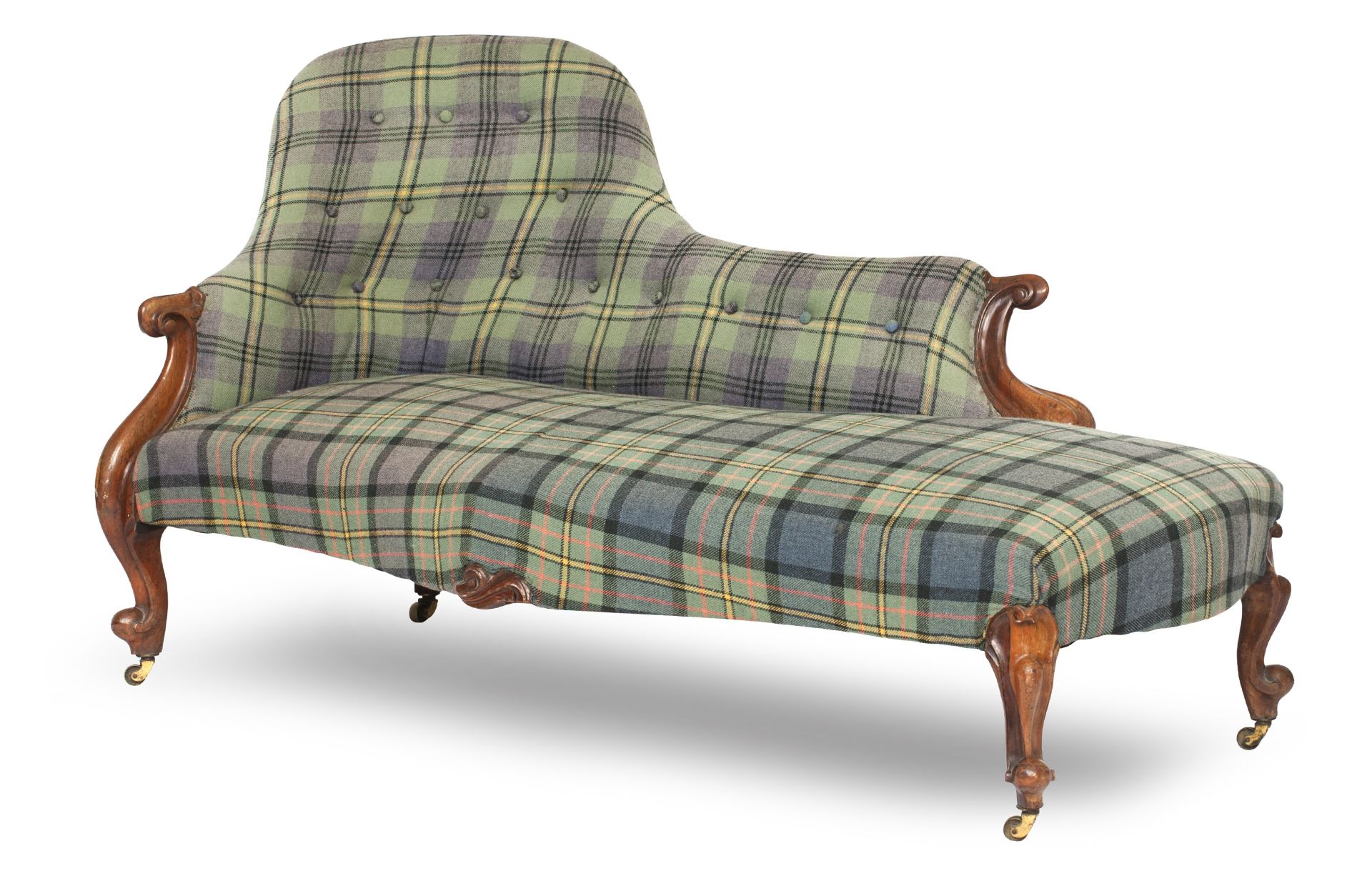 A Victorian rosewood chaise-longue