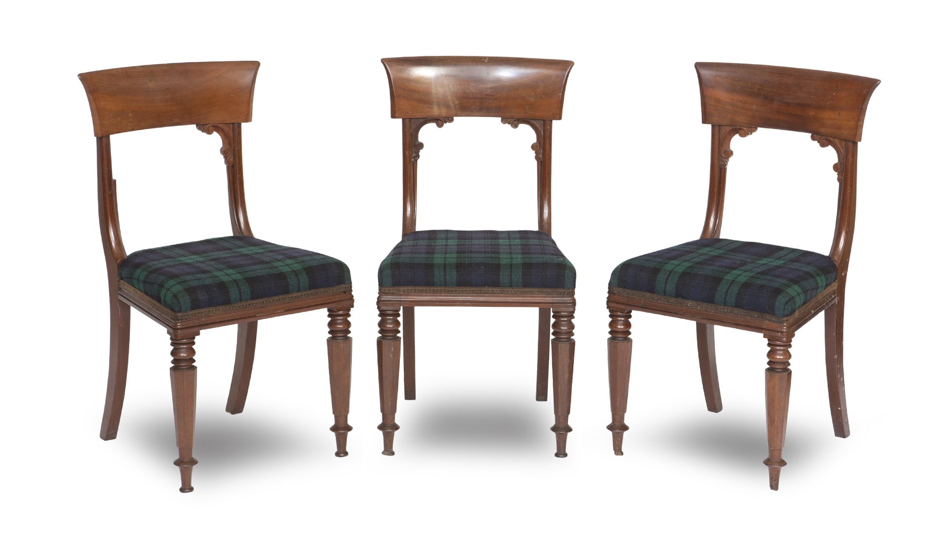 A set of twelve late Regency mahogany dining chairs (16)