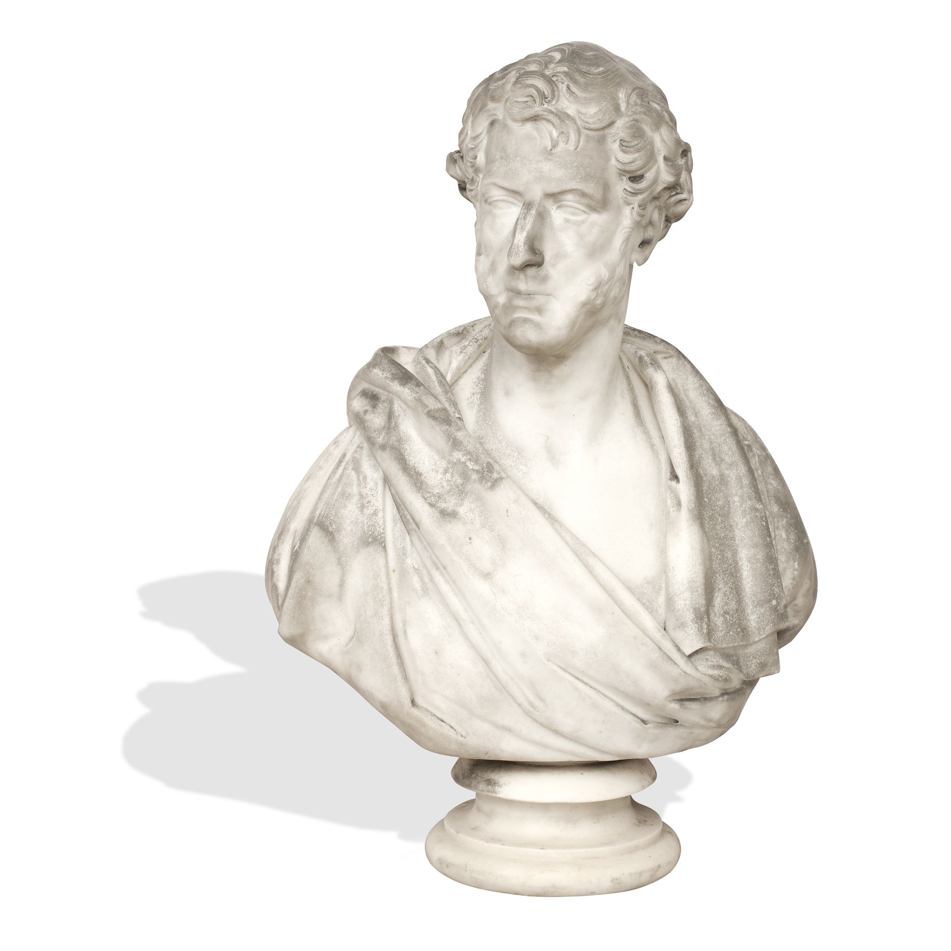 A second quarter 19th century white marble bust of George Granville, 2nd Duke of Sutherland (1786...