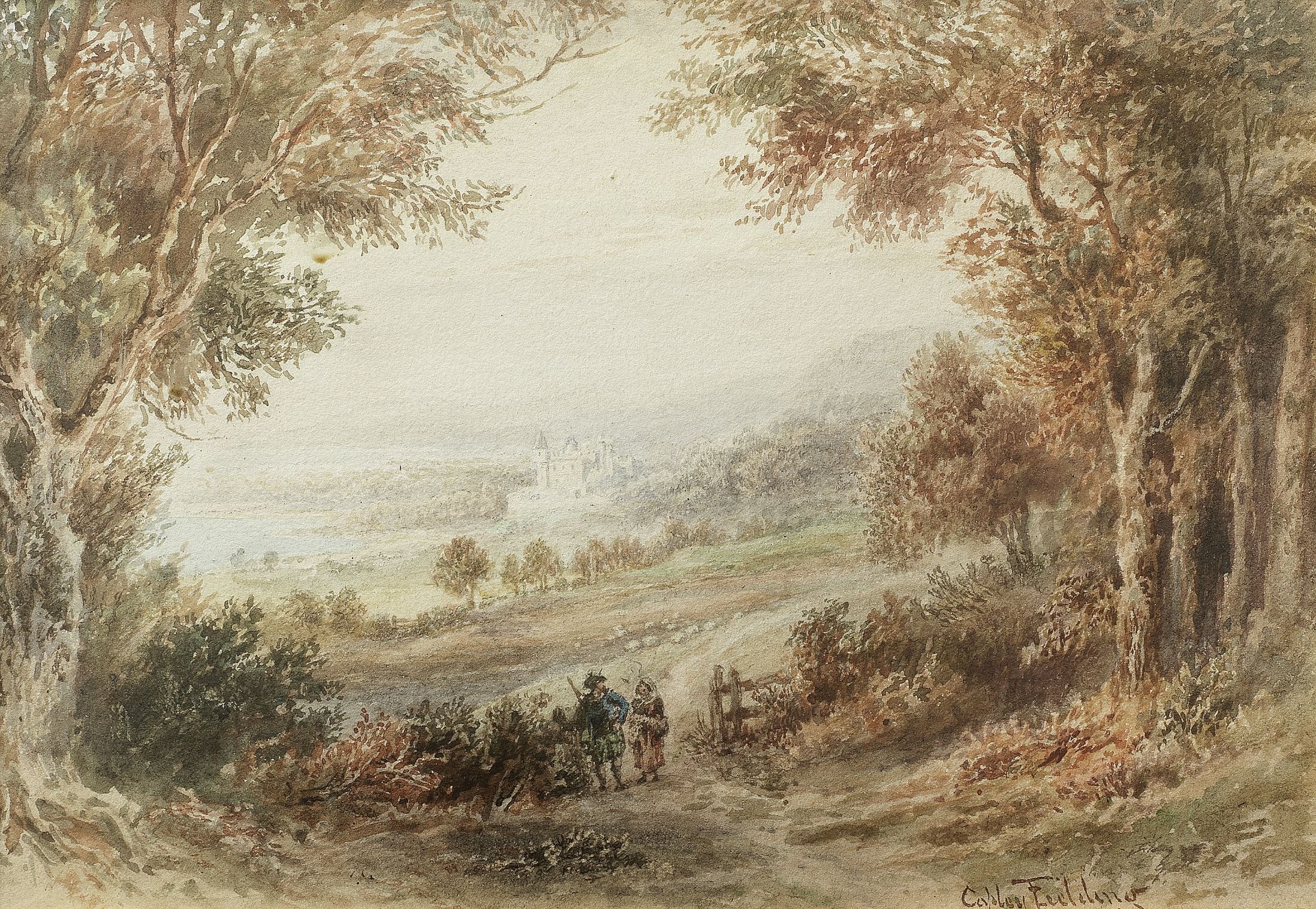 After Antony Vandyke Copley Fielding, British (1787-1855) View of Dunrobin Castle