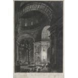 After Giovanni Battista Piranesi (1720-1778) A group of five engravings views of Rome and The Vat...