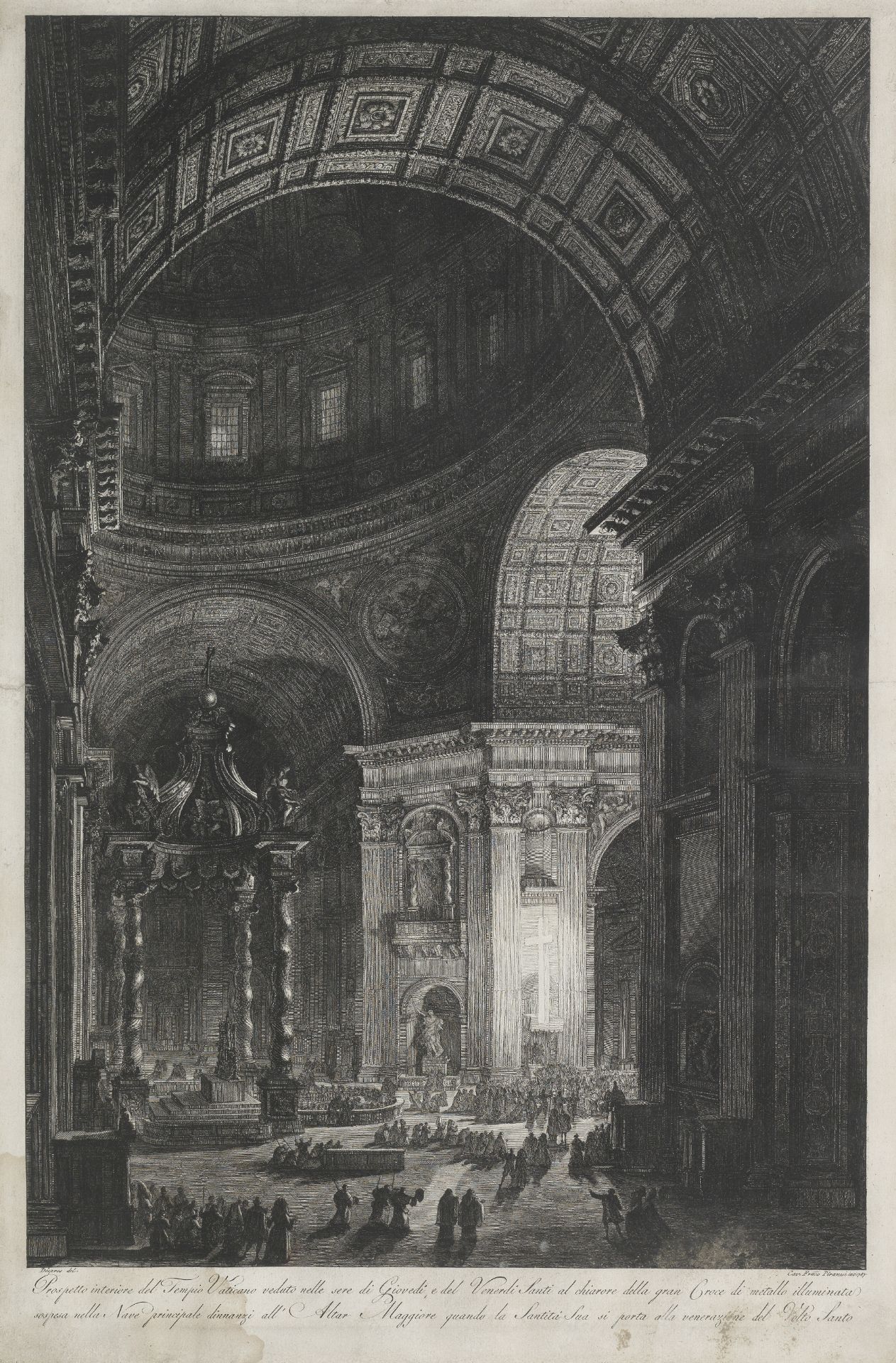 After Giovanni Battista Piranesi (1720-1778) A group of five engravings views of Rome and The Vat...