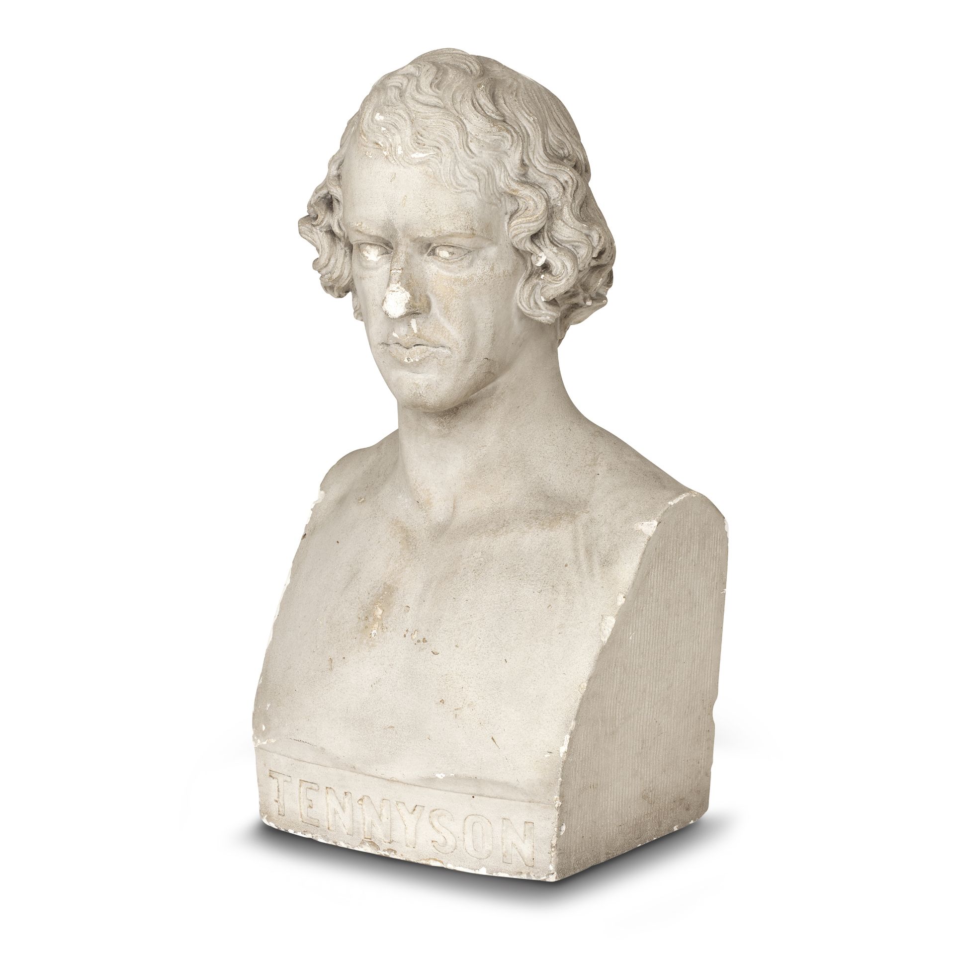 A large plaster bust of Alfred, Lord Tennyson, Poet Laureate After the marble original by Willia...