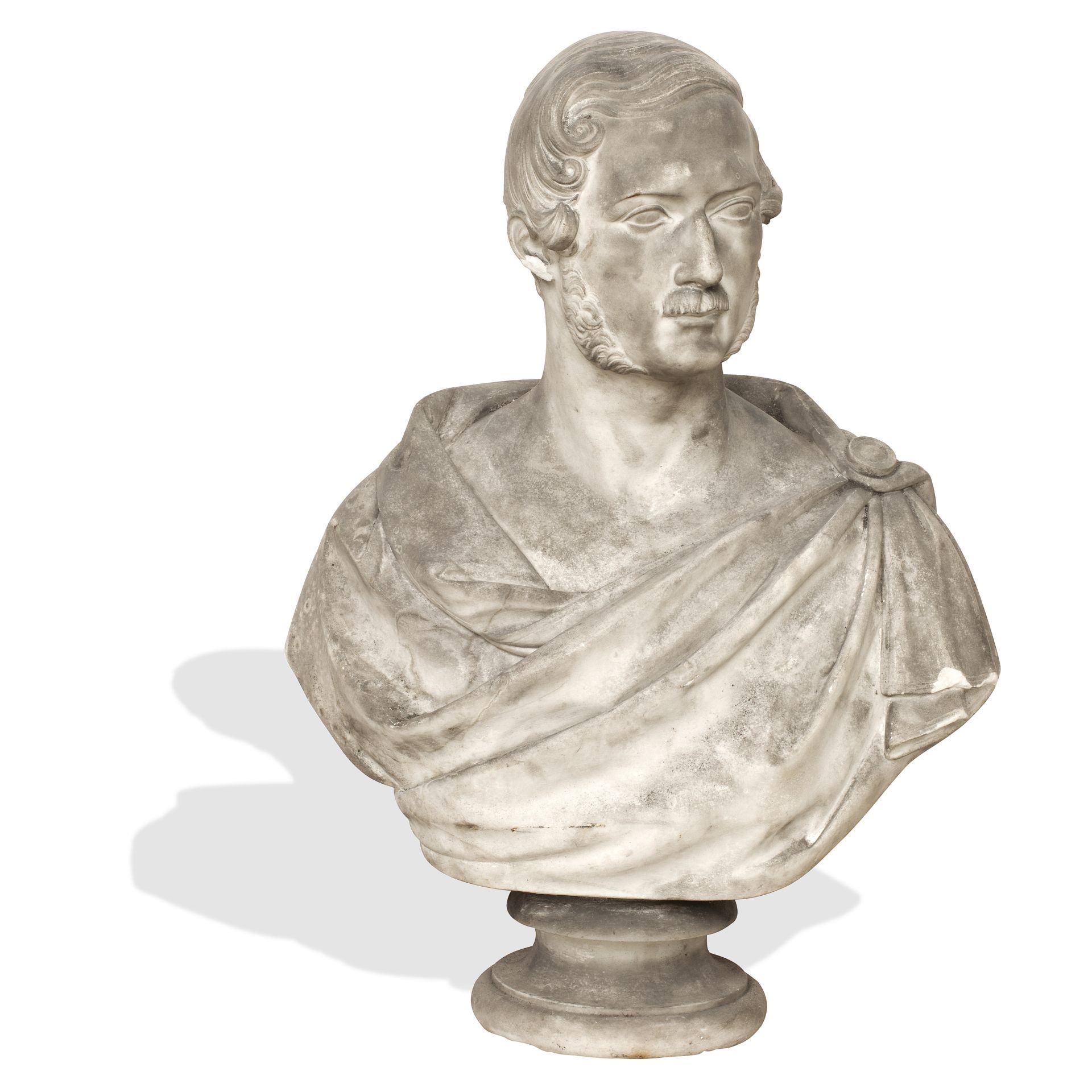 A mid-19th century white marble bust of Prince Albert By John Francis (British, 1780-1861)