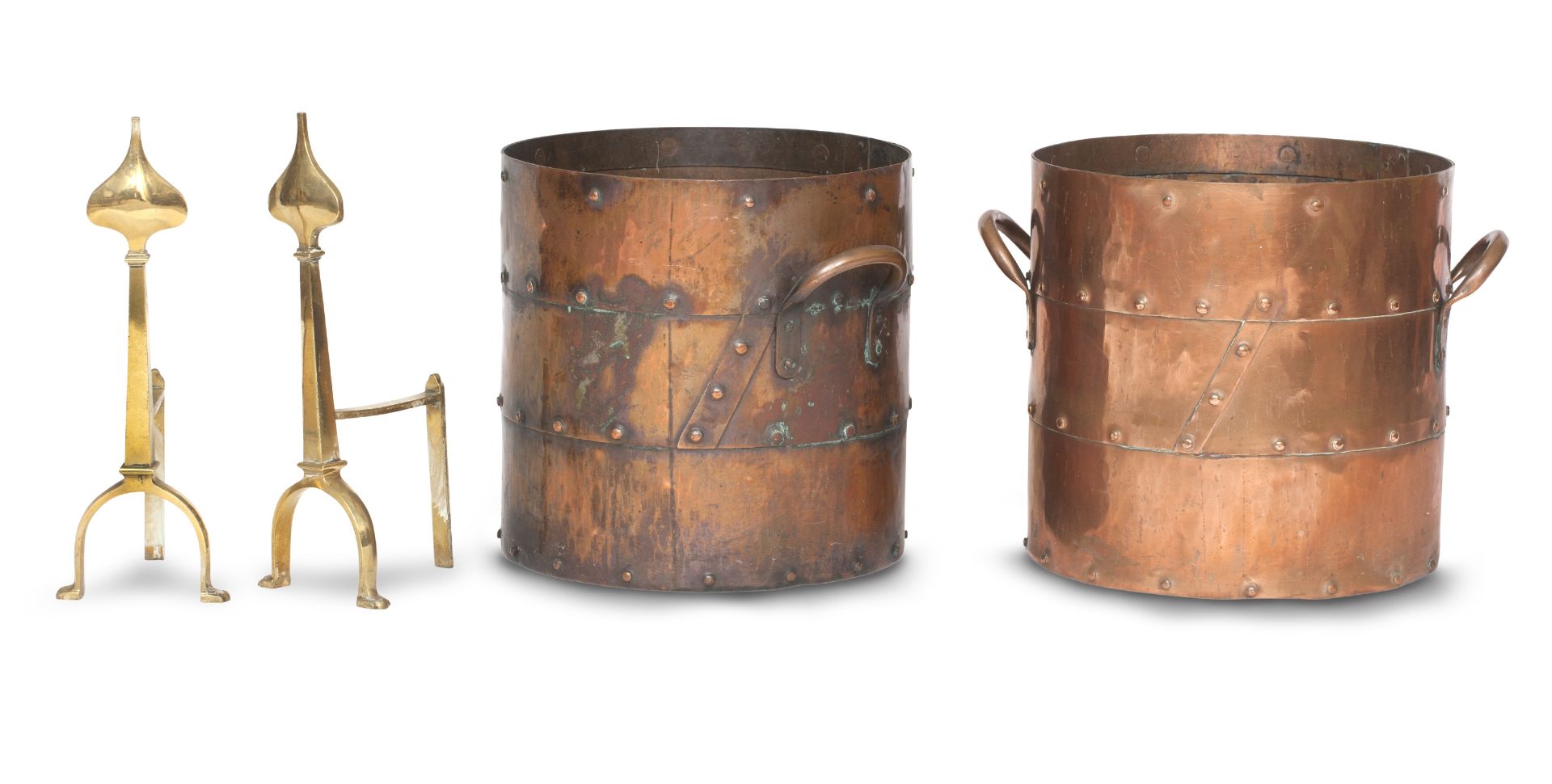 A pair of Victorian riveted log buckets (4)