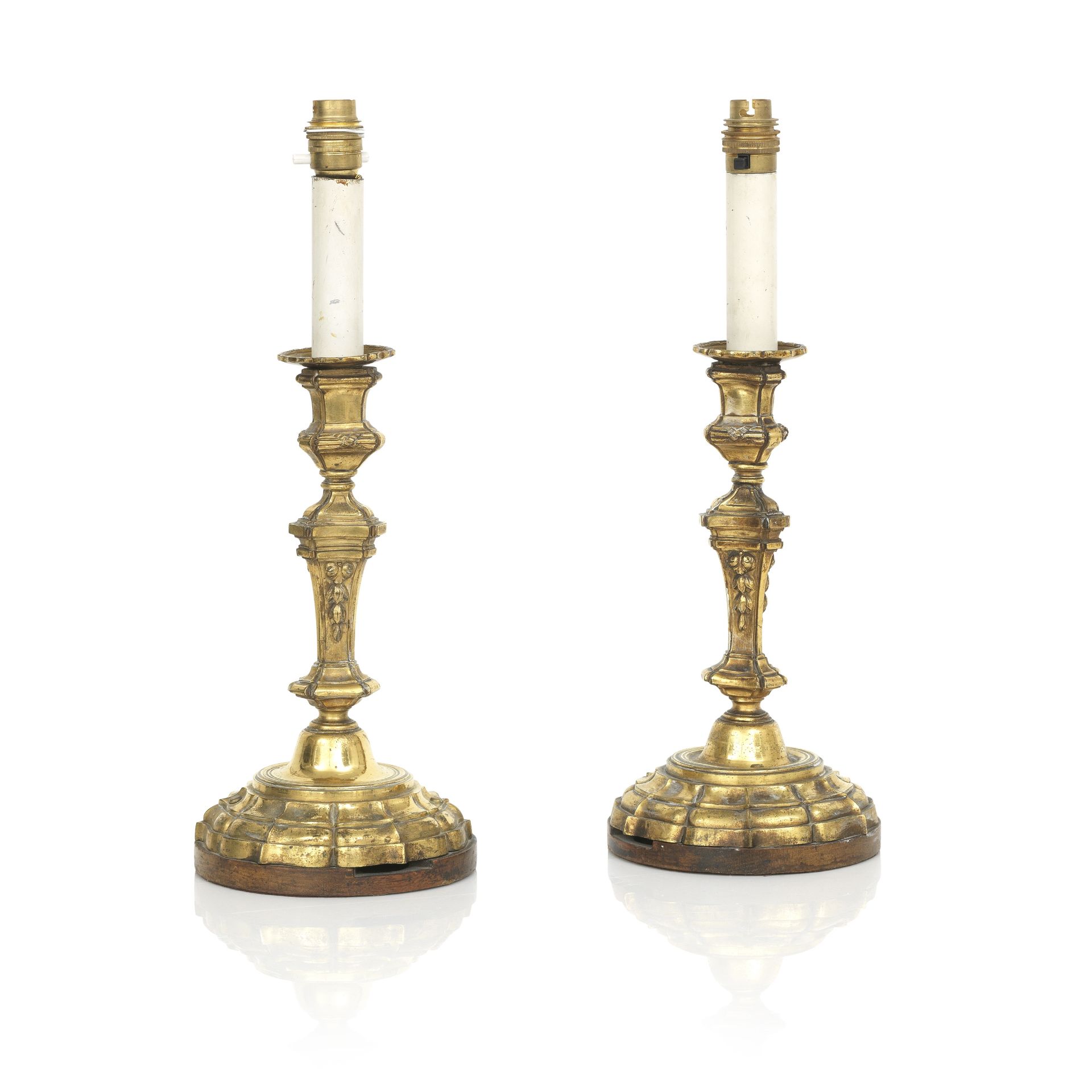 A pair of Louis XV ormolu candlesticks (2)