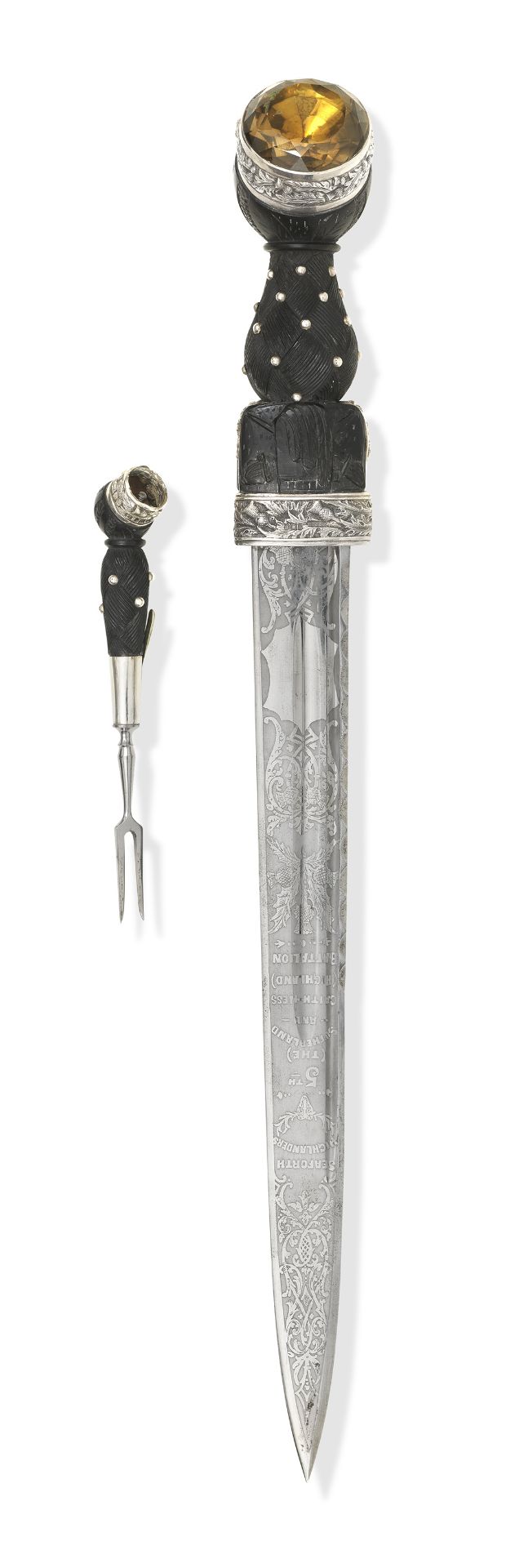 A George V Silver-Mounted Regimental Dirk For An Officer In The 5th (The Sutherland And Caithness...