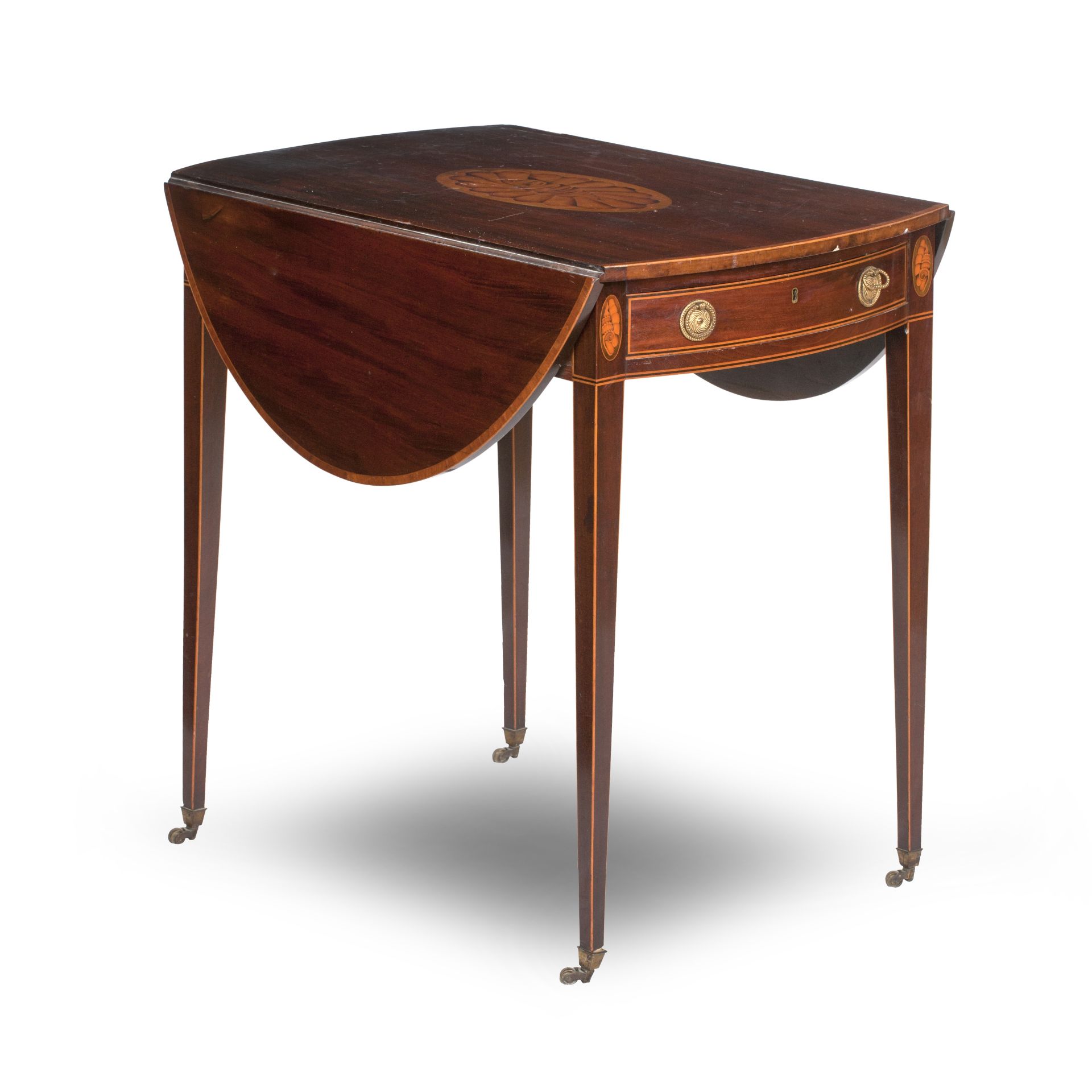 A George III mahogany and marquetry Pembroke table