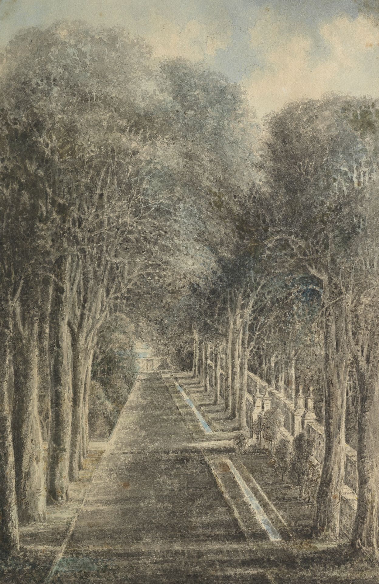 Elizabeth Sutherland Leveson-Gower, Duchess of Sutherland (British, 1765-1839) A tree-lined alley...