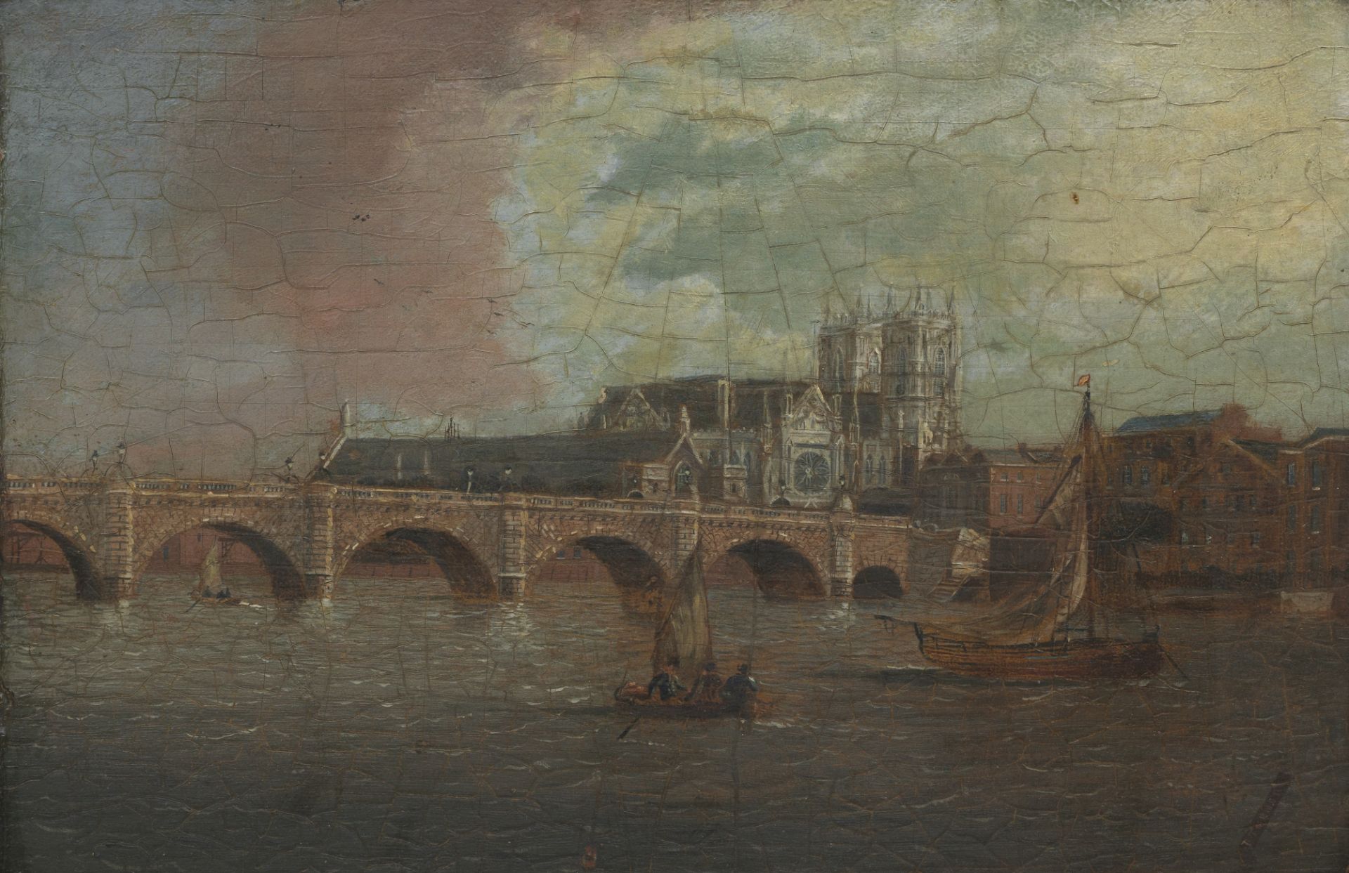 Follower of Daniel Turner (England, active 1782-1801) Westminster Bridge and Old London Bridge ((2))