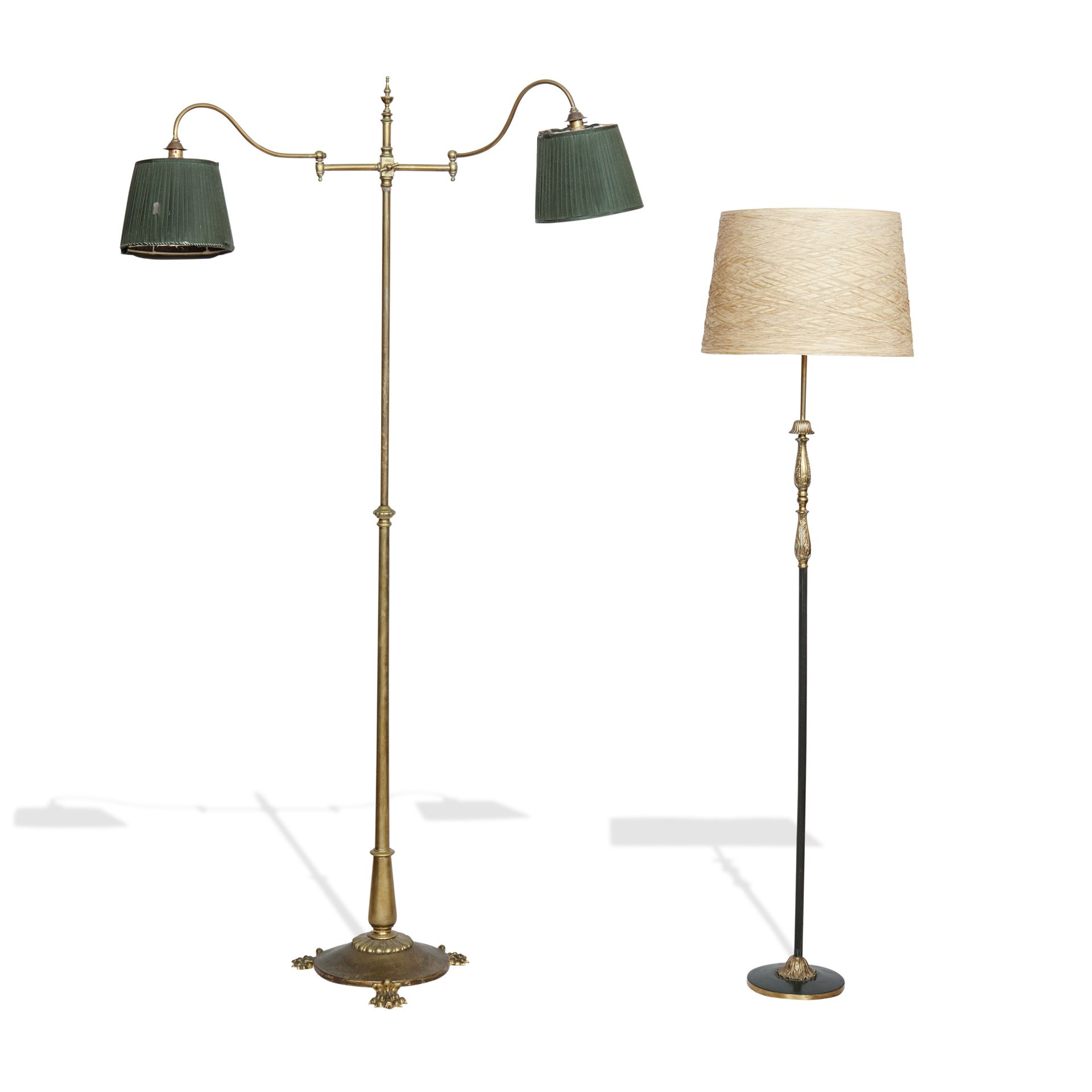 Two brass standard lamps (2)