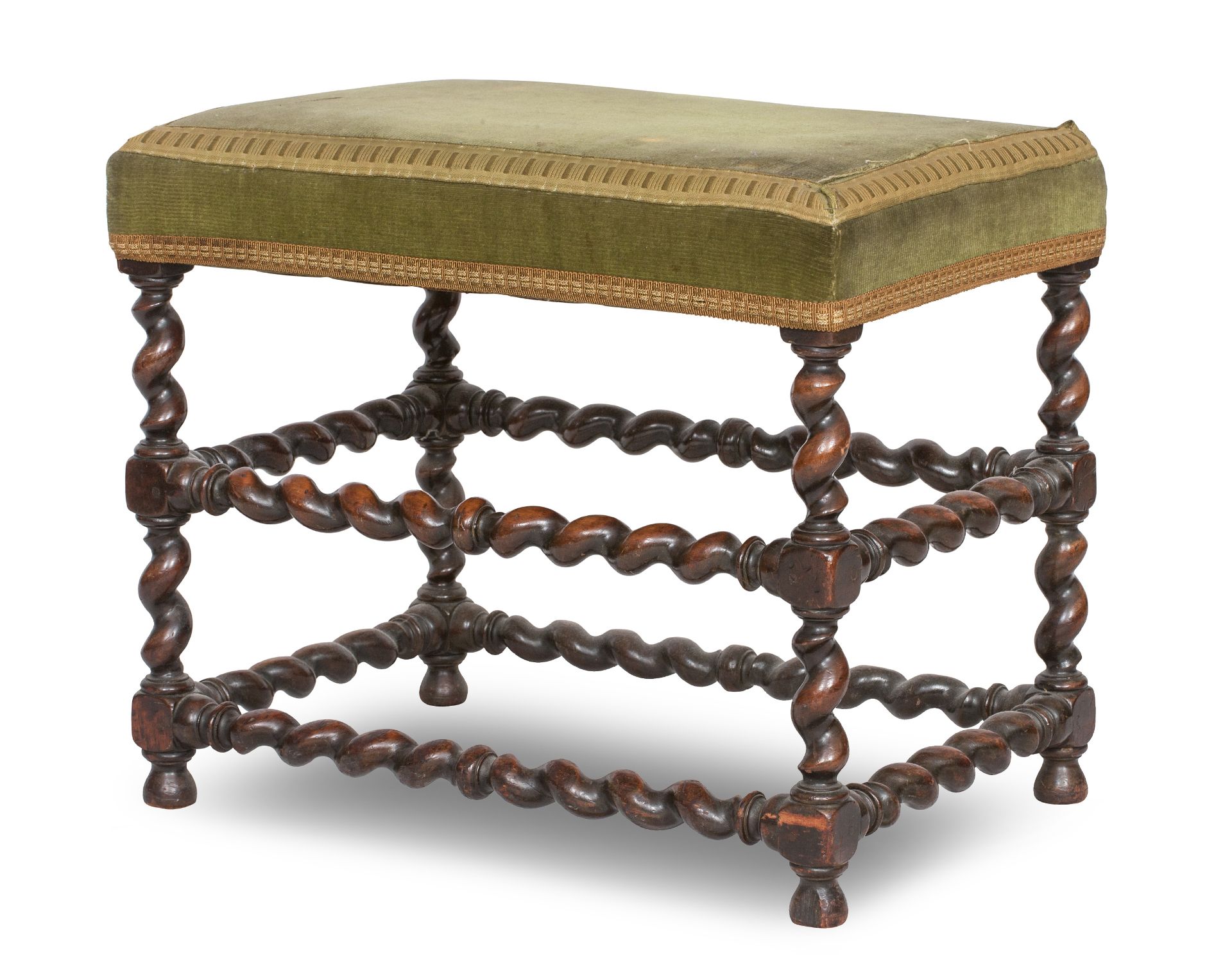 An 18th century walnut stool