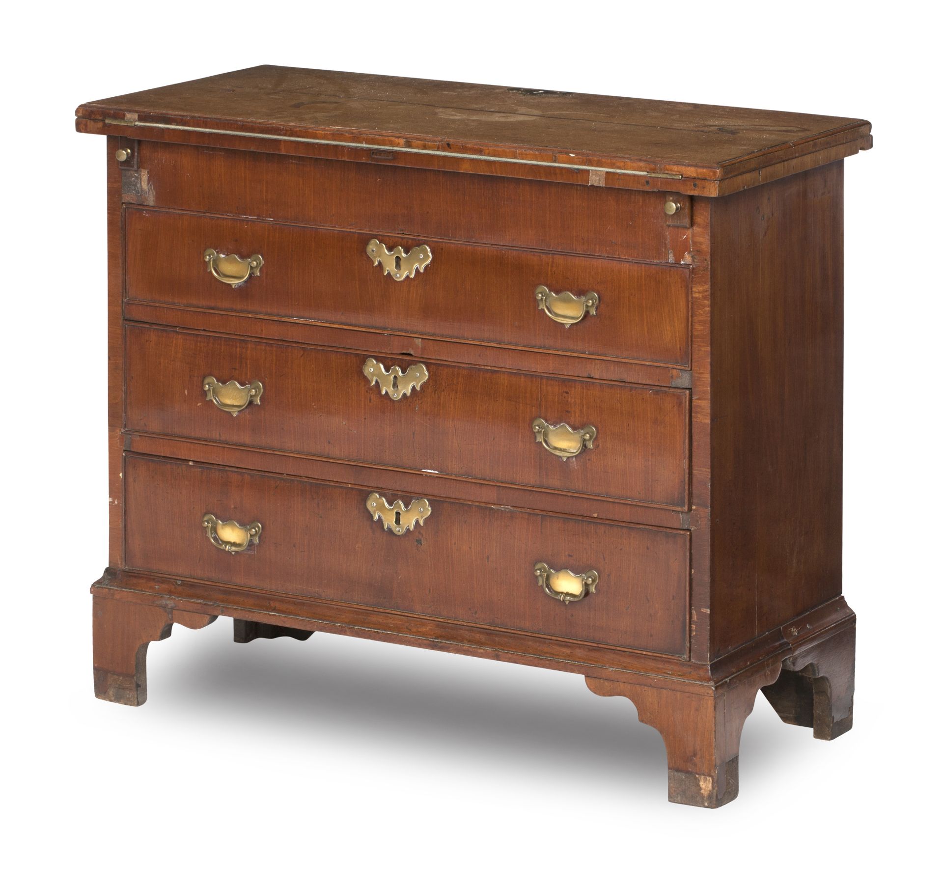 A George II oak and mahogany bachelor's chest