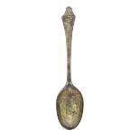 An early 18th century tinned latten dog nose spoon, circa 1710-30