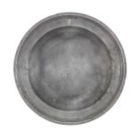 A George III/IV pewter multiple-reeded deep bowled plate, circa 1810-30