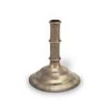 An unusual copper alloy socket candlestick, European, probably 17th century