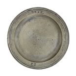 A Charles II pewter triple reeded plate, circa 1680