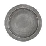A William & Mary pewter multiple reeded plate, circa 1690