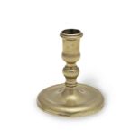 A rare early 18th century brass dwarf socket candlestick, circa 1700-20 Possibly from a toilet se...