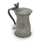 A rare George I pewter pint spray baluster measure, Wigan, circa 1720