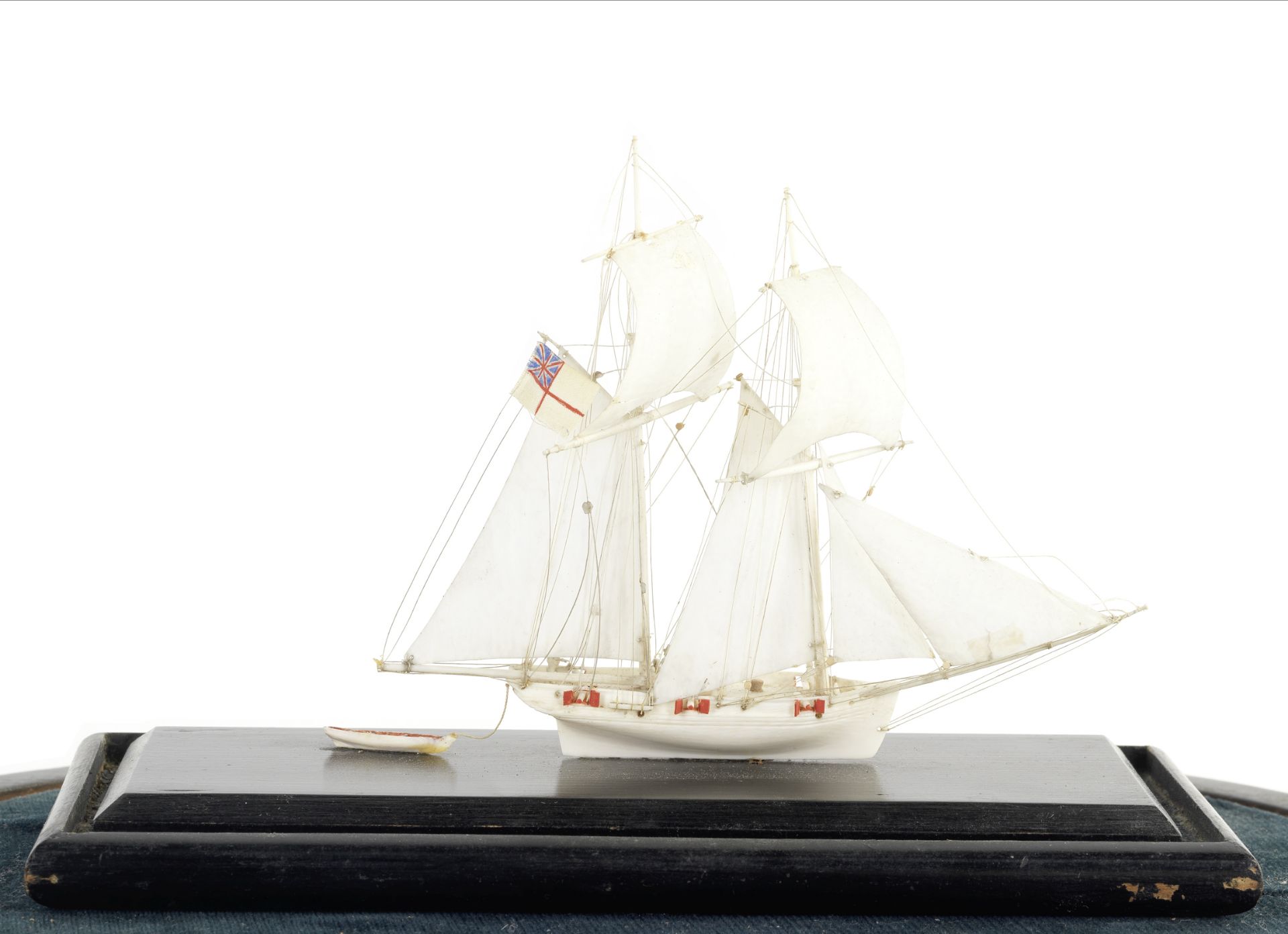 A Dieppe ivory model of a cutter, French, 19th century,