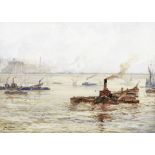 Frederick (Frank) William Scarbrough (British, 1863-1945) 'London Bridge'; 'The Thames at Blackfr...