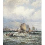 William Thornley (British, Active 1857-1898) Shipping off Scarborough