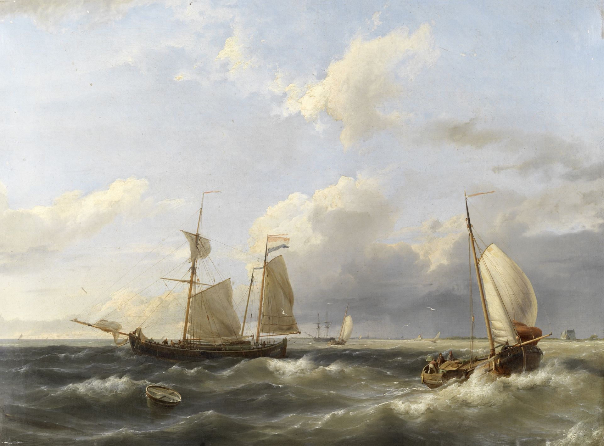 Follower of Hermanus Koekkoek the elder (Dutch, 1815-1882) Dutch shipping scene