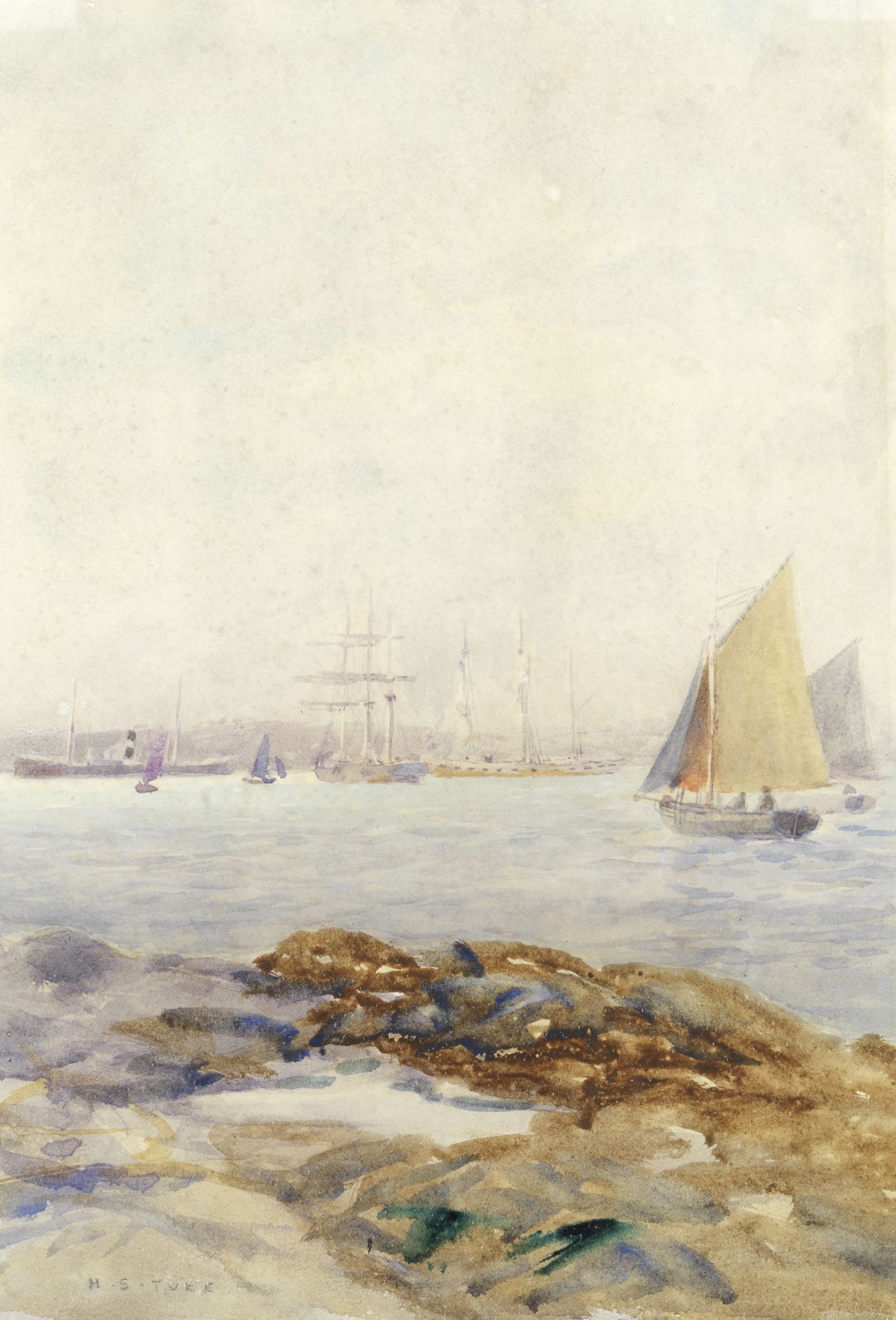 Henry Scott Tuke, RA, RWS (British, 1858-1929) Falmouth Harbour from St. Just-in-Roseland