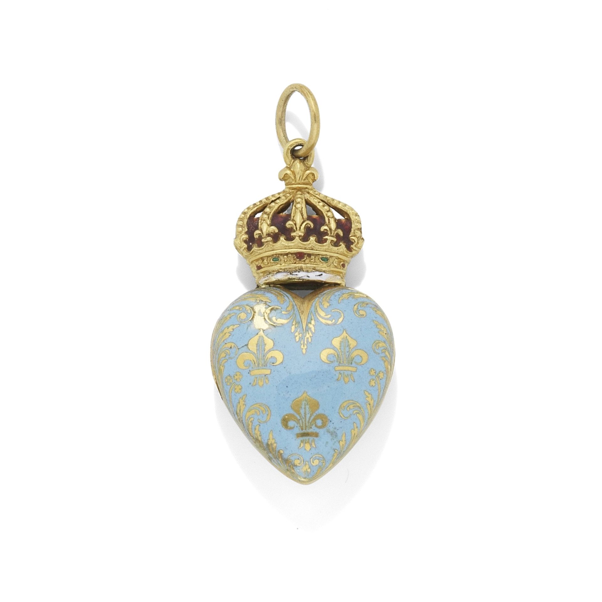 A GOLD AND ENAMEL PENDANT,