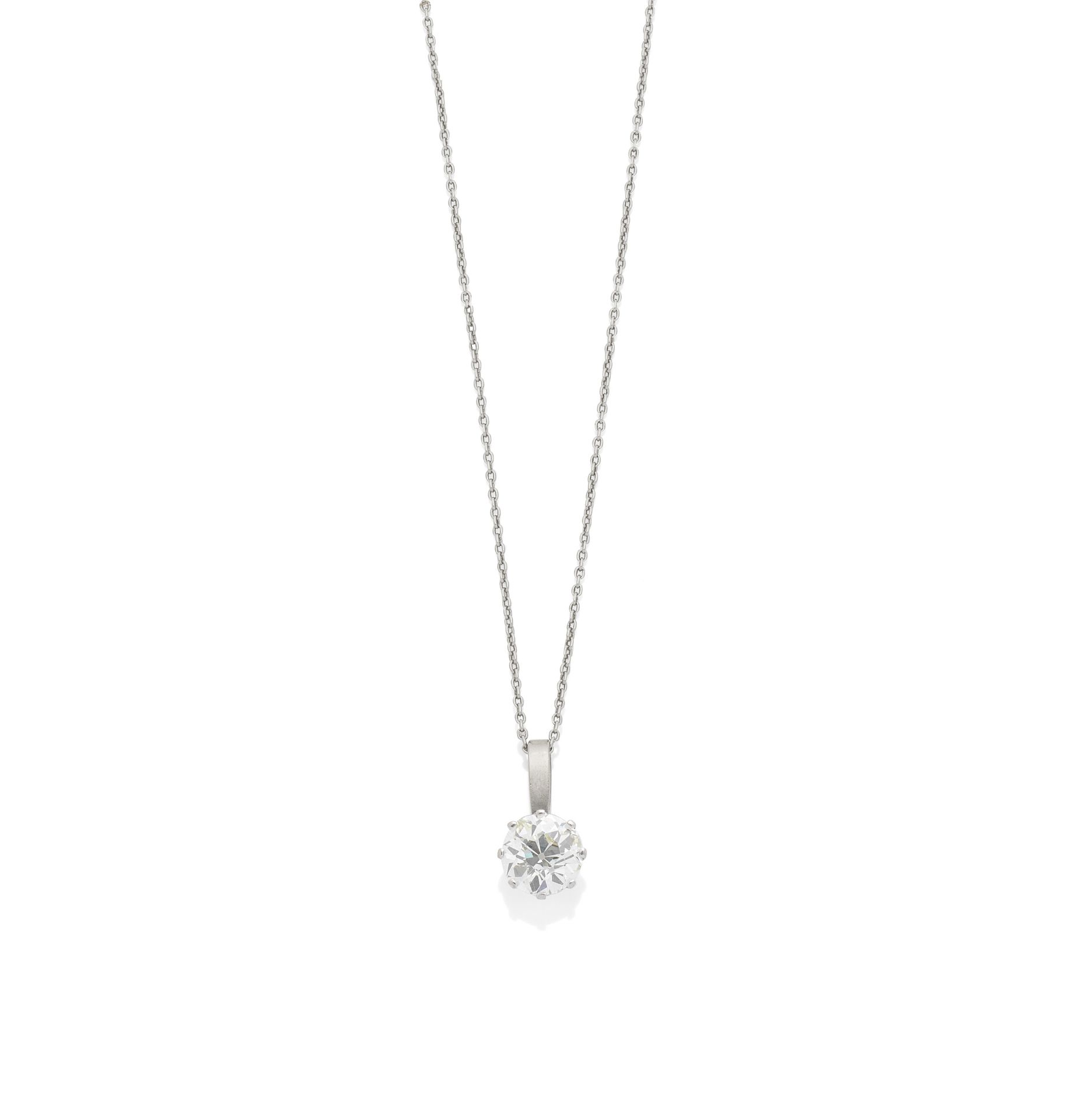 A DIAMOND SINGLE-STONE PENDANT