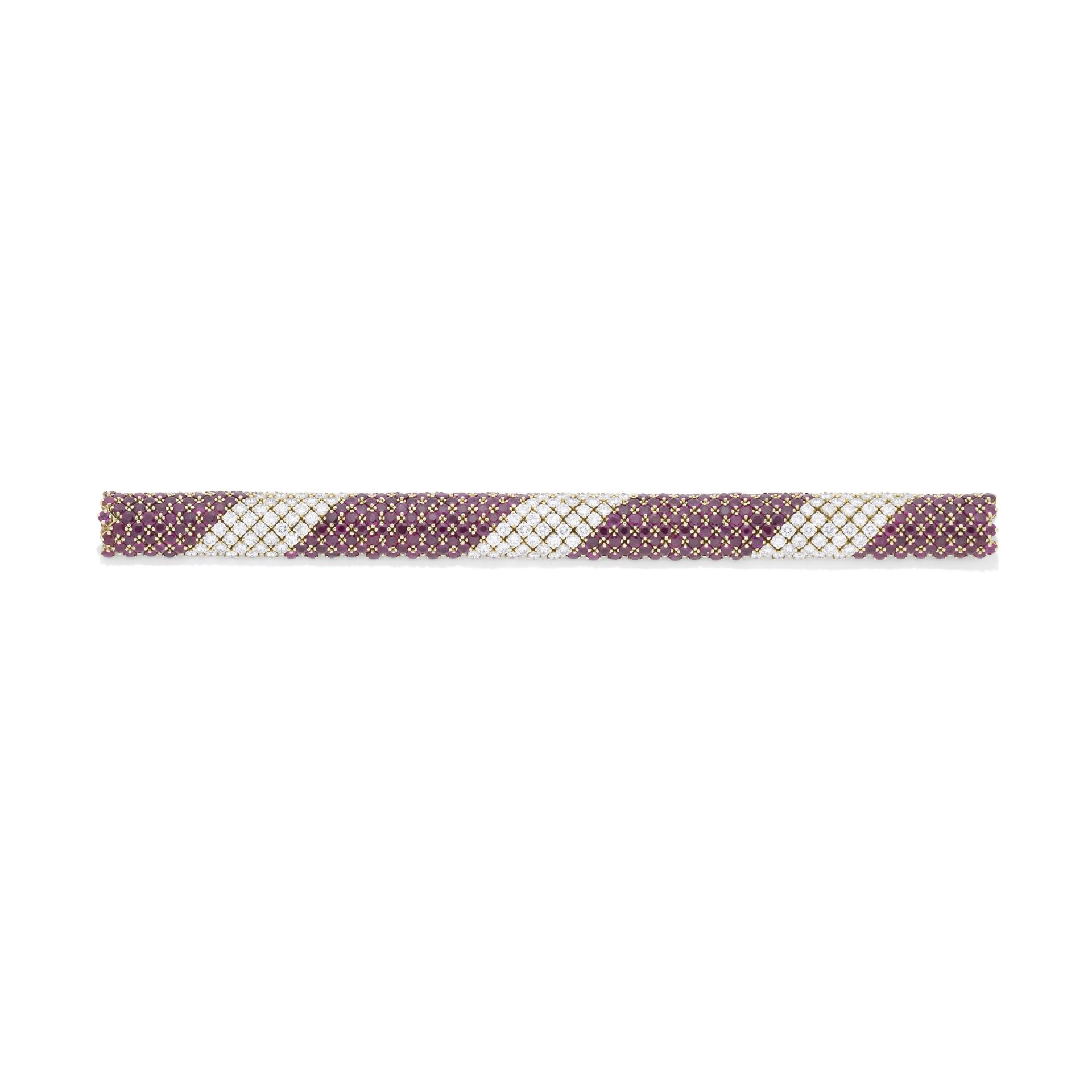 A RUBY AND DIAMOND BRACELET, BY A. VEGA,